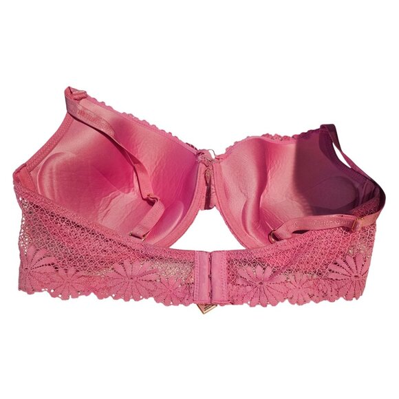 Juicy Couture Intimates Size 42D Pink Lace Sexy Pushup Underwire Bra Charm Clasp - Picture 4 of 9